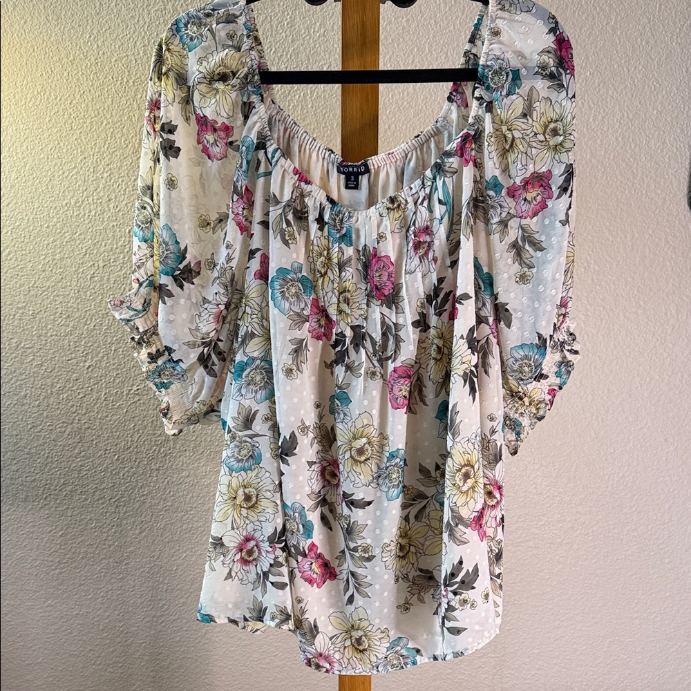 Torrid Multicolor Floral Blouse